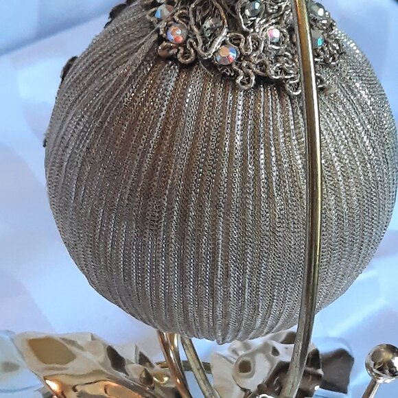 Handmade one of a kind Christmas ball elegant bronze stone #624 - Picture 5 of 6